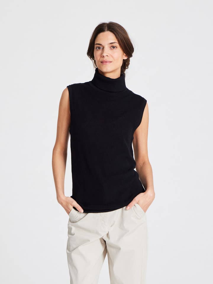 Tanja Knit Top GOTS 243975 - Black for wholesale by gai-lisva