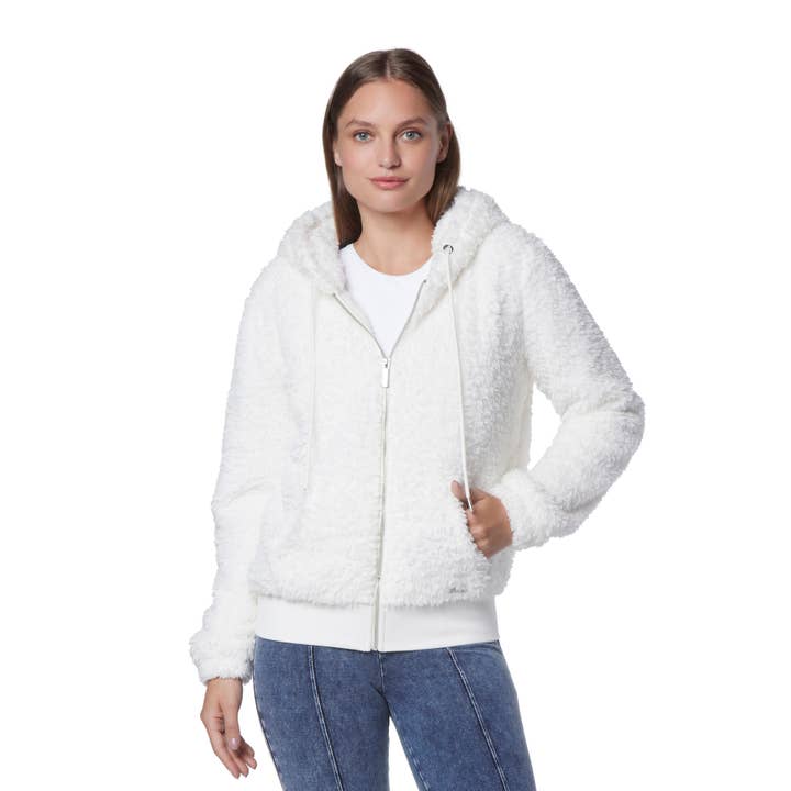 MN2J4685: ZIP FRONT FAUX FUR HOODIE for wholesale by Andrew Marc Sport