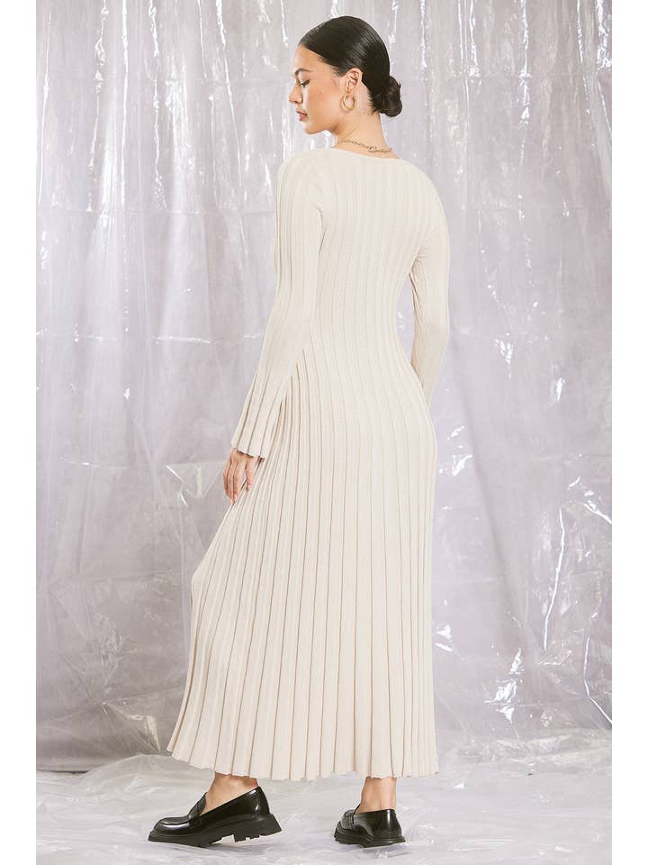 ILLA ILLA - Vente Robe – femme - Robe longue en tricot côtelé2