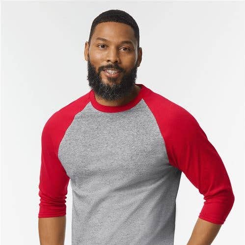 Gildan - Raglan Three-Quarter Sleeve T-Shirt and other Purchase Wholesale raglan sleeve shirts. Free Returns & Net 60 Terms on Faire trending on Faire.