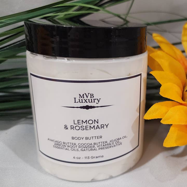 BEURRE CORPOREL CITRON & ROMARIN POT DE 4 ONCES pour la vente par MVB Luxury