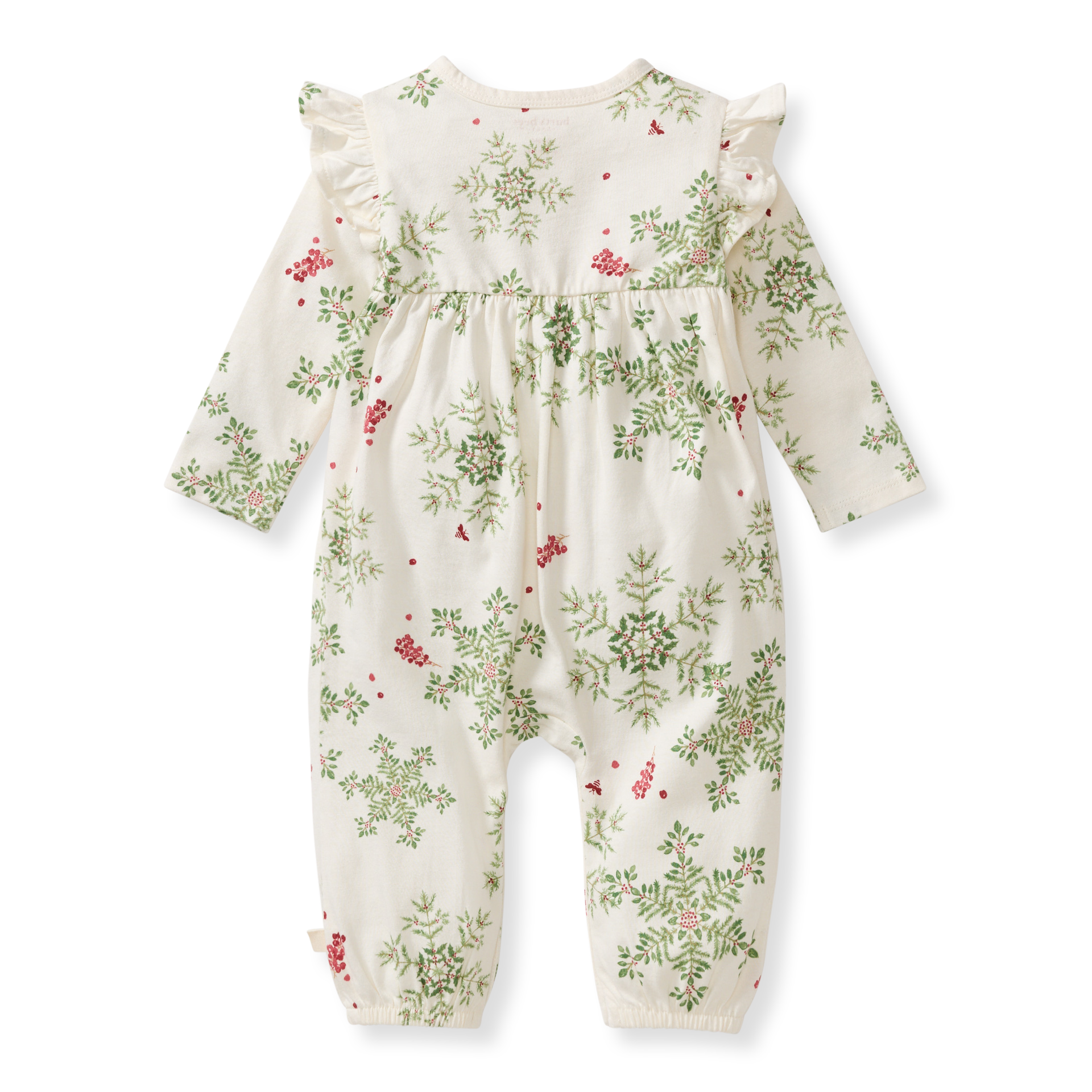 Eggshell Holiday Snowflakes Baby Girl Jumpsuit for wholesale on Faire2