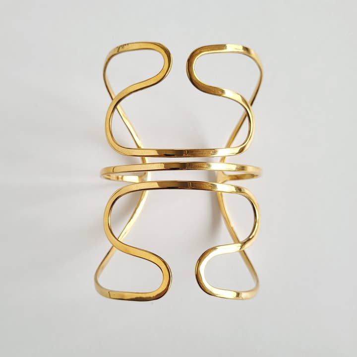 Bisjoux – wholesale Manschettarmband – Bisjoux stor armring i mässing för överarmen