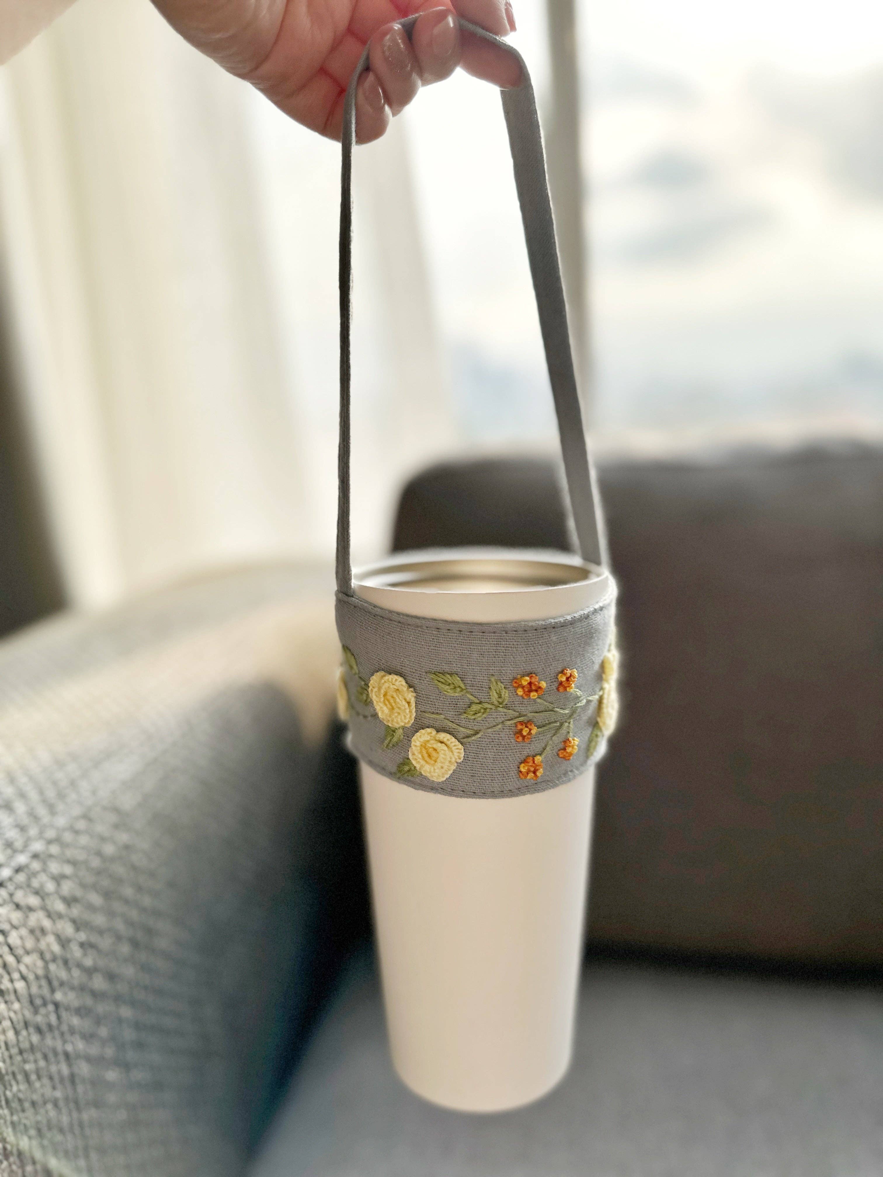 Quince Fables - Wholesale Isolators voor dranken/huggers en koozies - Geborduurde Bloemen Bekerdrager ✅5