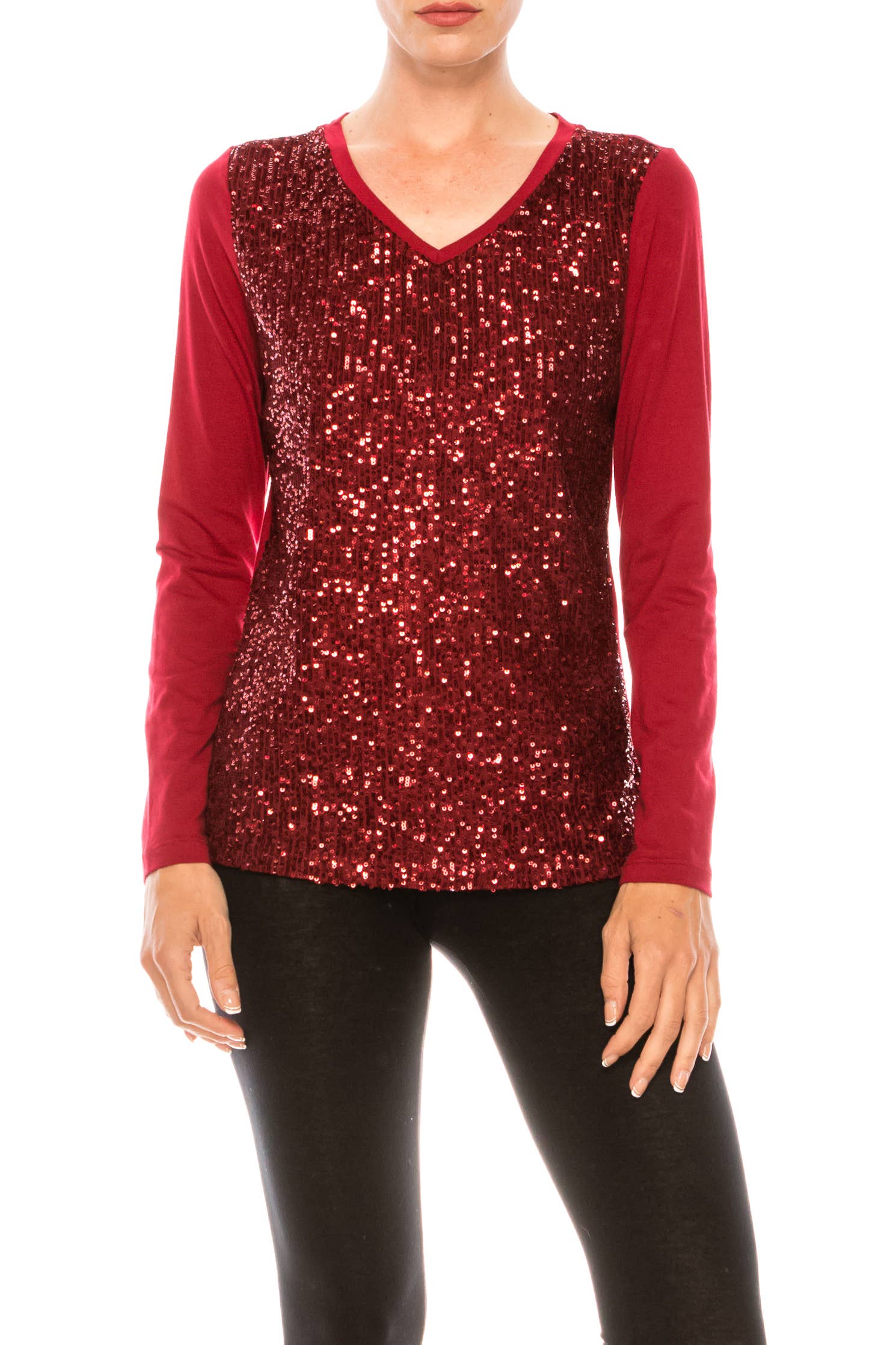 Urban Diction - Wholesale T-Shirt - Women's - Sequin Long Sleeve Shirt5