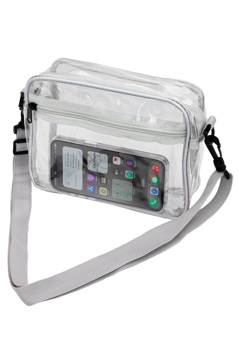Cap Zone - Wholesale Crossbody Bag - Unisex - Clear PVC Crossbody Messenger Travel Bag10