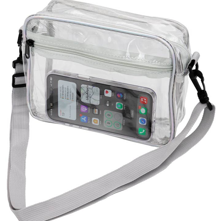 Cap Zone - Wholesale Crossbody Bag - Unisex - Clear PVC Crossbody Messenger Travel Bag10