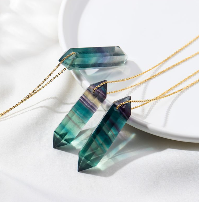 Moon Rituals – Colar pingente/pendente por atacado – Colar de Fluorita Arco-Íris - Abrace Clarity & Creativity2