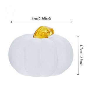 Gohobi （We cover U.S. import duties） - Wholesale Decorative Tabletop Object - Gohobi Pate de Verre Pumpkin Halloween Glass Ornament Teapot Lid Stand Paperweight1