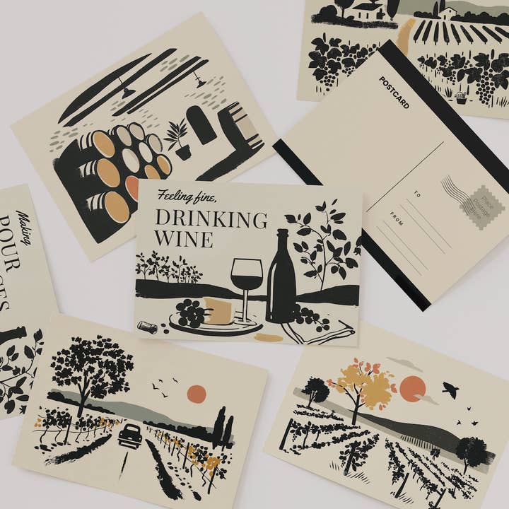 The FlatFile Society - Wholesale Postcard Set - Vineyard Postcard Set – Pack of 25