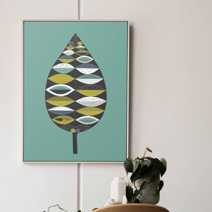 Midcentury Leaf Art Print for wholesale by Jenni Douglas Designs