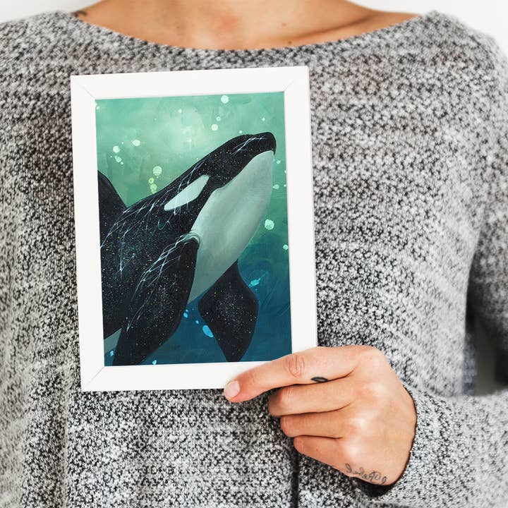 Real Wood Mini Art Print / Orcinas for wholesale by Brianna Reagan Creates