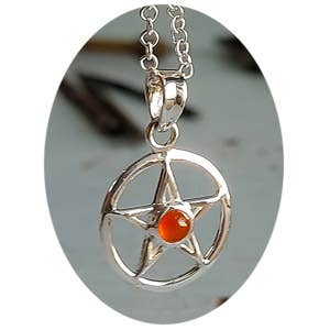 Pentacle en argent - 1" Cornaline pour la vente par Crystal Earth Sterling