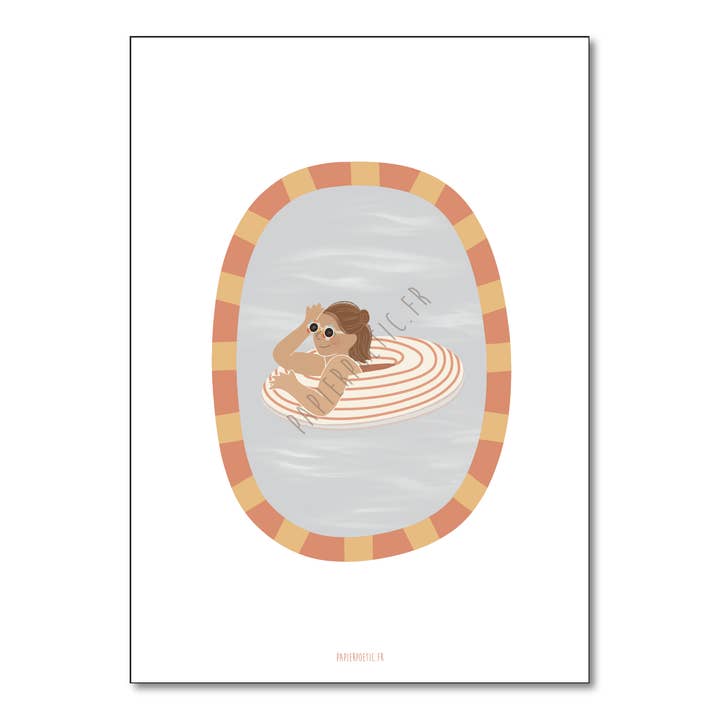 Affiche/Poster "Médaillon baignade" pour la vente par Papier Poetic