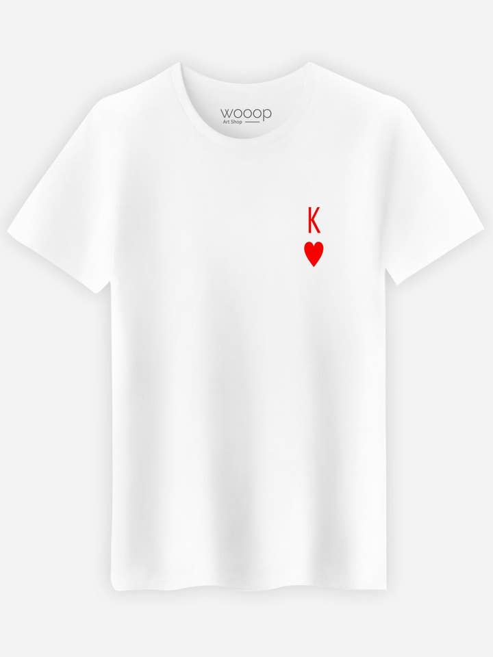 Kung Män vit T-shirt för wholesale av Wooop