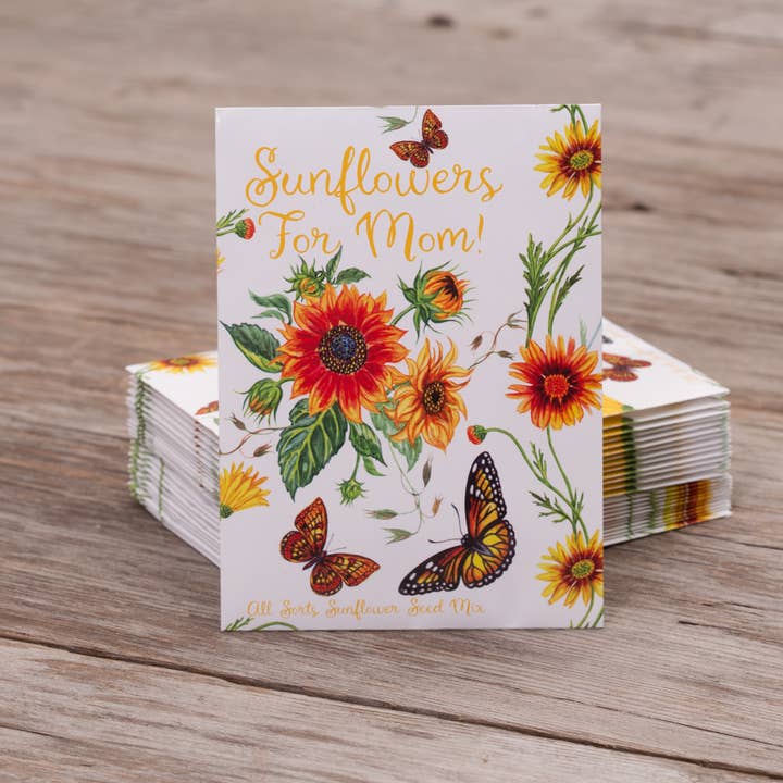 Bentley Seed Co. - Wholesale Mother's Day Card - Sunflowers For Mom - All Sorts Sunflower Seed Packets