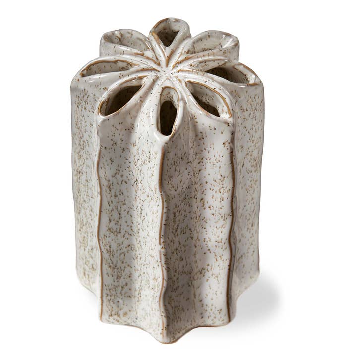 Flower Frog Vase White Stoneware Christmas for wholesale by tag