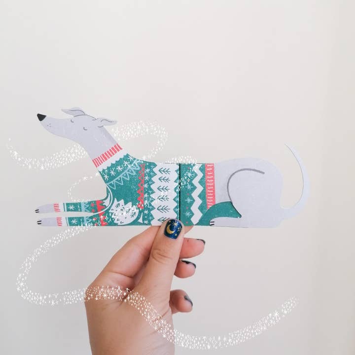 Pote, Carte Extensible en Forme de Long Doggo pour la vente par Bryony Moss Illustration
