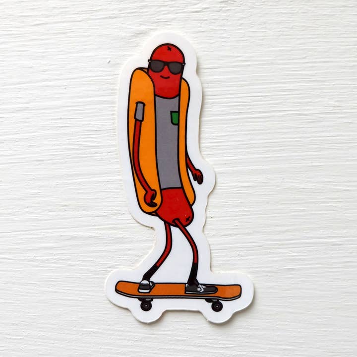 Sticker - Skater Dog voor wholesale door Haha Hot Dogs