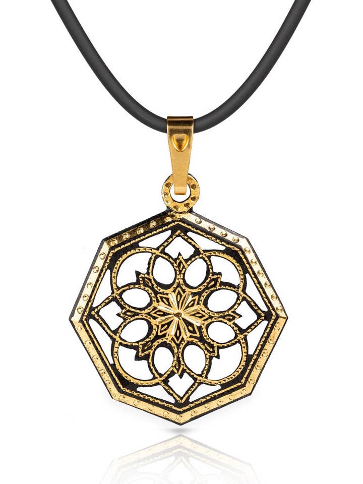 Pendentif damascène. Pendentif fait main Pendentif en or pur pour la vente par Togashi Damasquinos