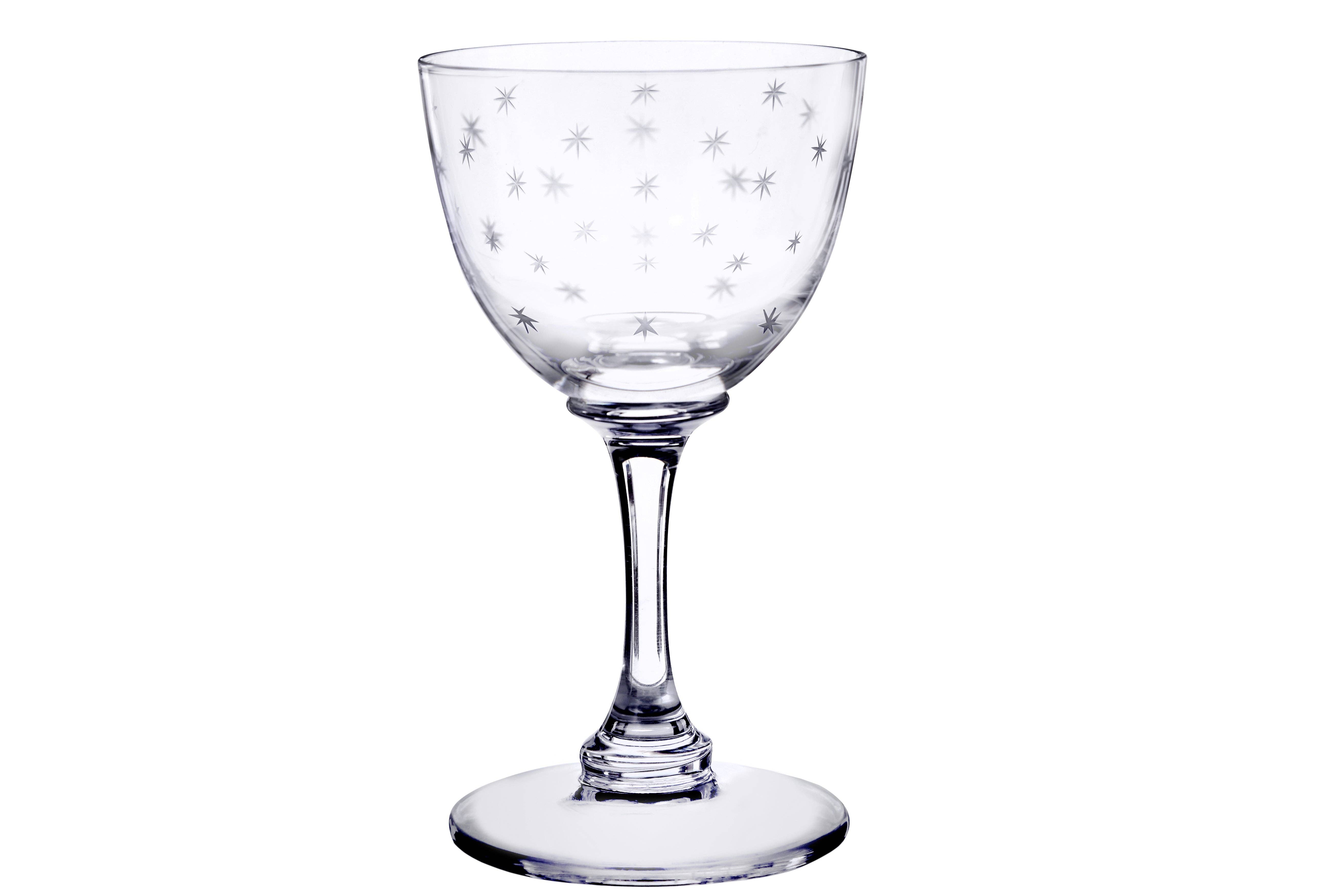 The Vintage List - Wholesale Cocktail/Liquor Glass - Crystal Liqueur Glasses with Stars Design