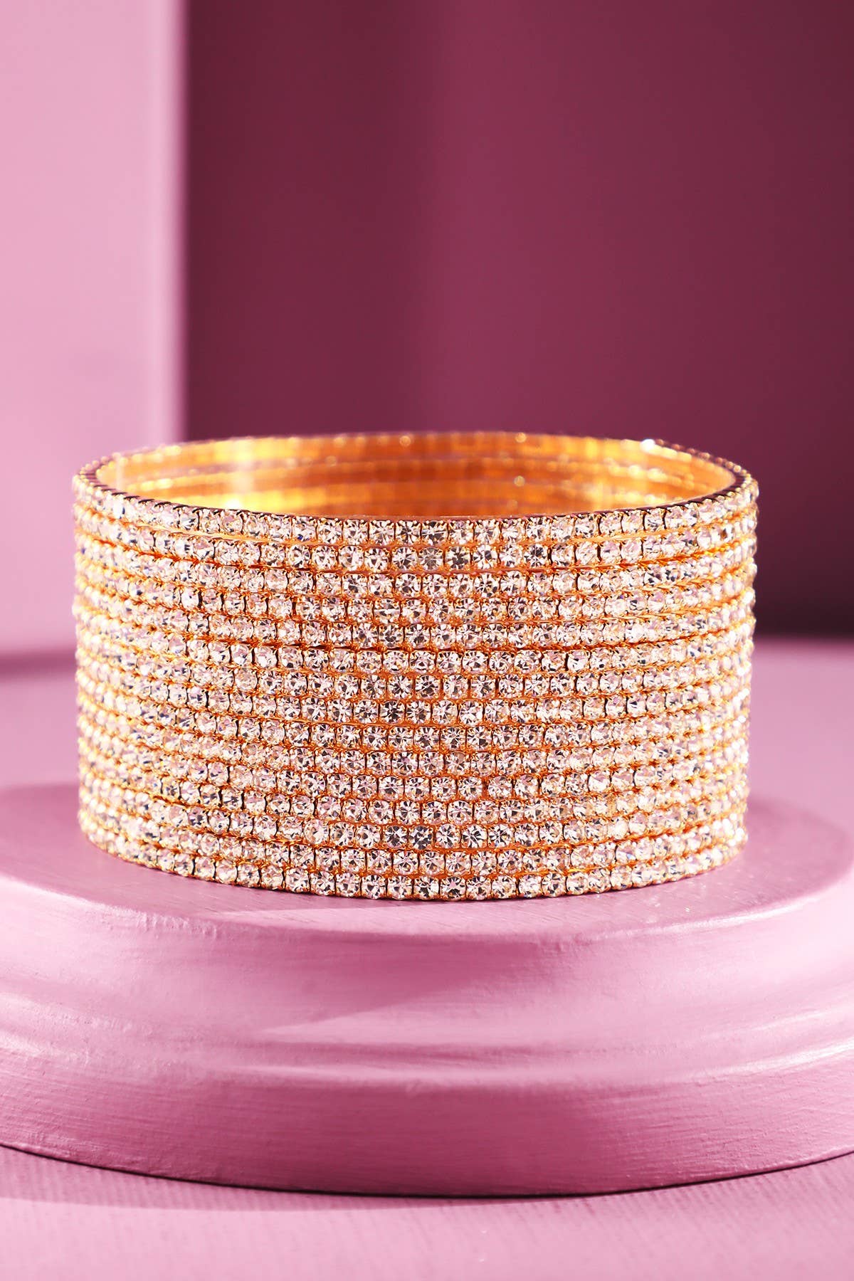 Urbanista - Wholesale Bangle Bracelet - 15-Layered Stackable Glass Stone Bracelets8