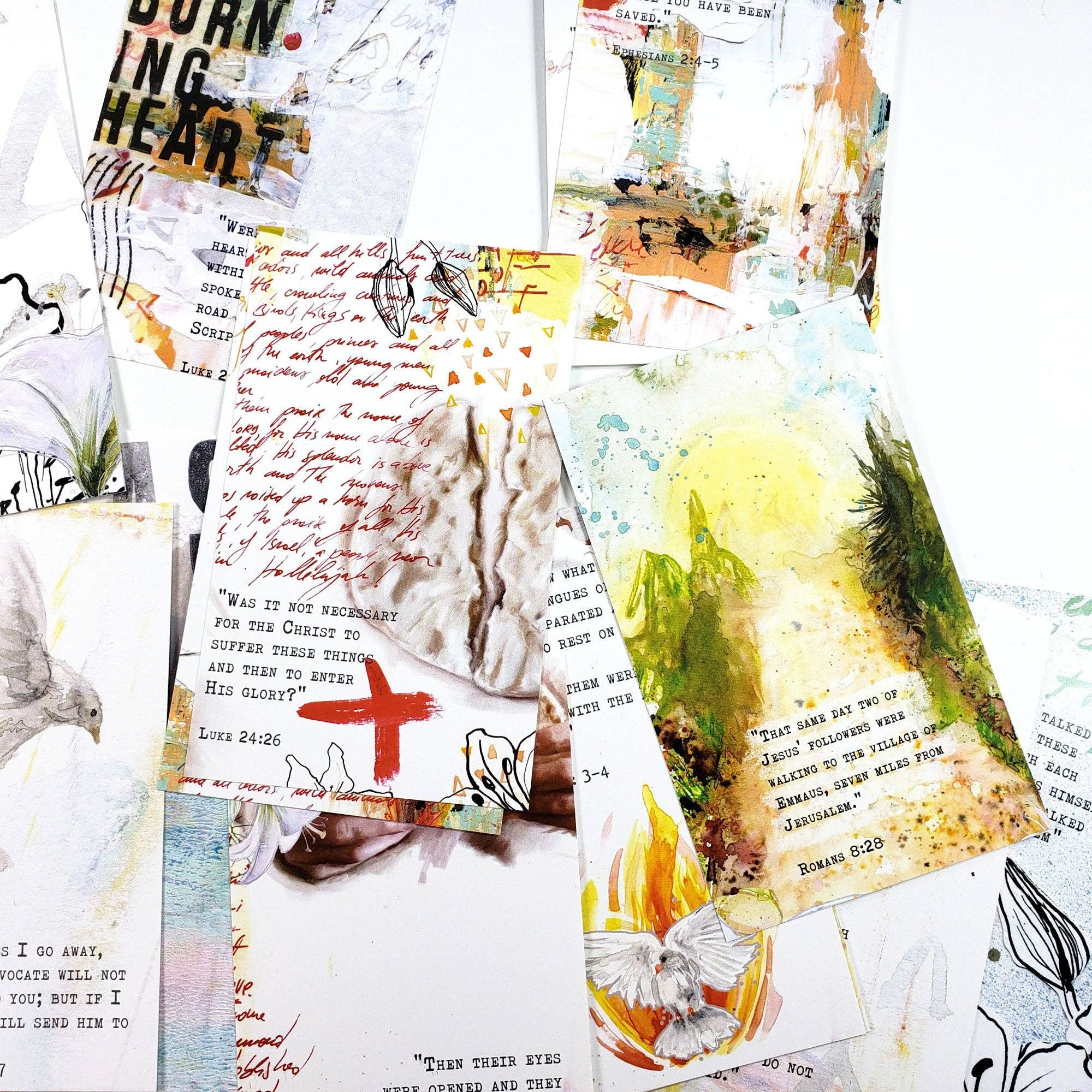 Open Journey - Wholesale Religious Card - The Road to Emmaus - set of 45 Bible Journaling Cards with Bible verses and art6