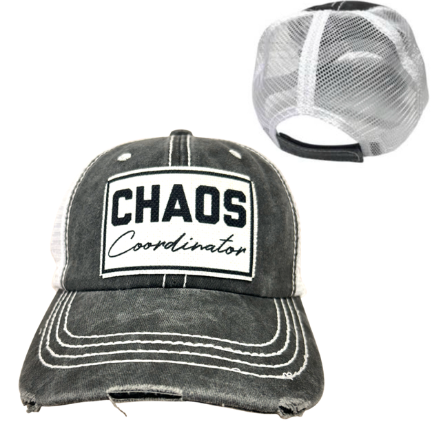 dkhandmade - Vente Casquette de baseball – unisexe - CASQUETTE COORDINATEUR DU CHAOS | DÉLAVÉE1