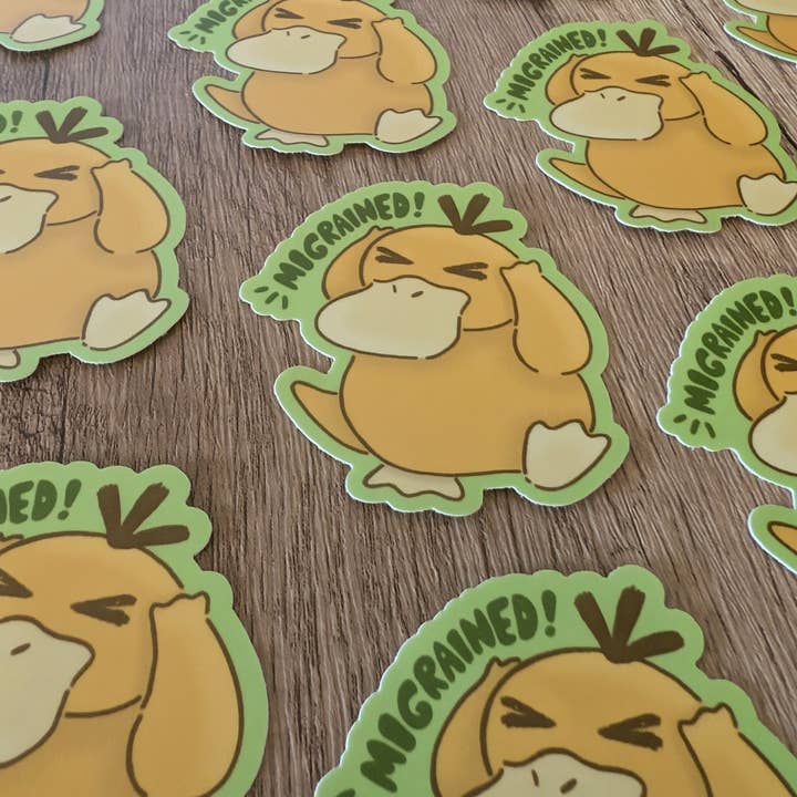 Sadsquatch - Vendita all'ingrosso Adesivo - Adesivo in vinile Psyduck emicrania - Pokémon Nintendo2