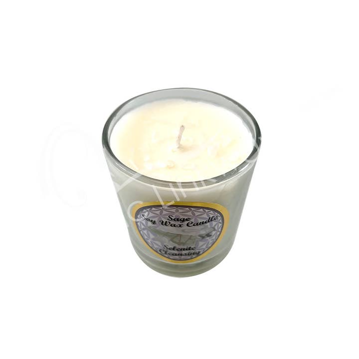 Oceanic Linkways Inc - Wholesale Jar/Filled Candle - CANDLE VOTIVE -SAGE WITH SELENITE/CLEANSING (PK 6)