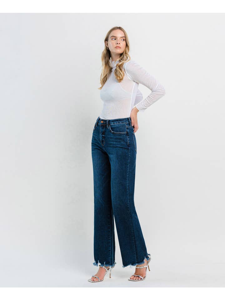 MEDIUM DARK DENIM TUMMY CONTROL 90'S VINTAGE SUPER HIGH RISE LOOSE LV1210MD for wholesale on Faire