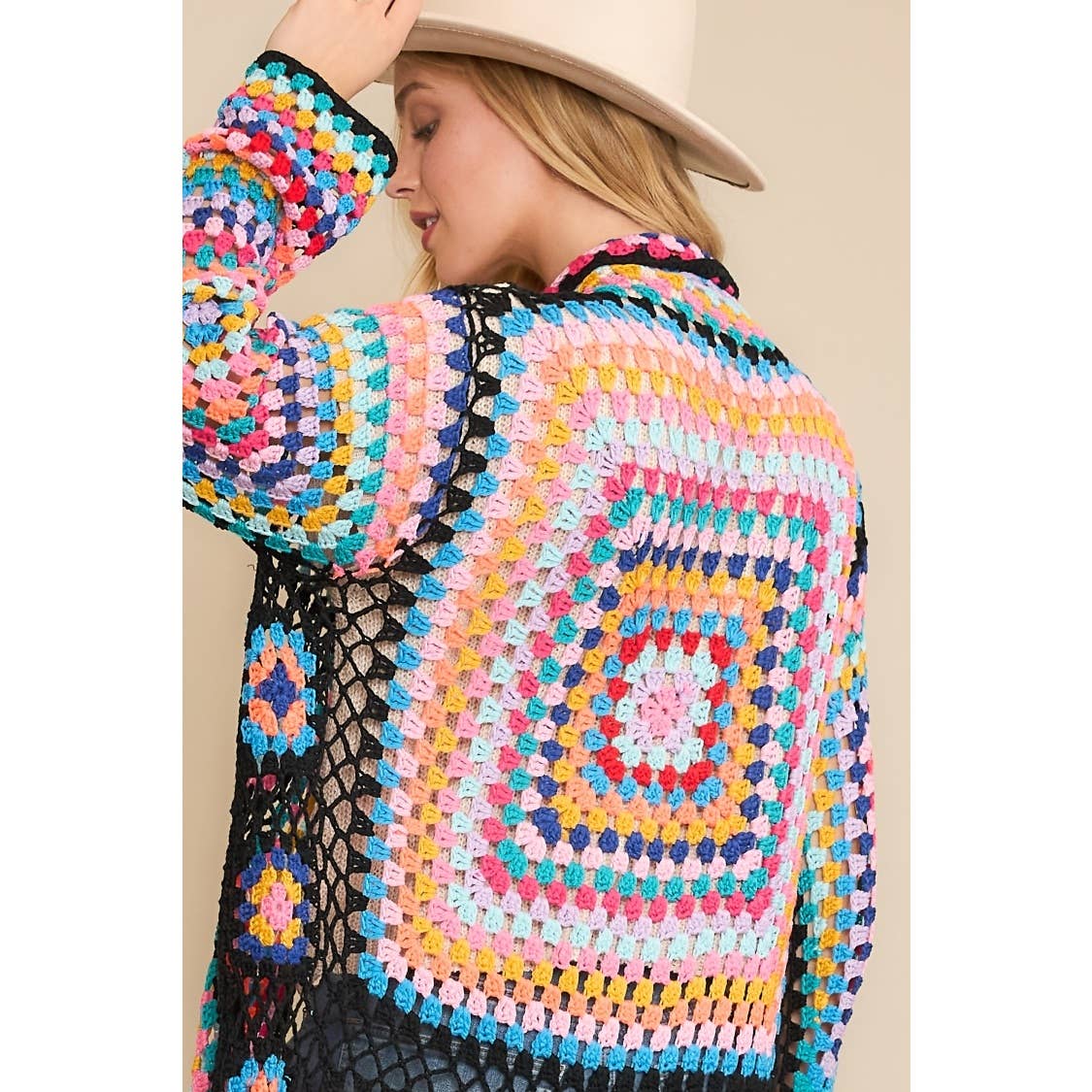 Sweet Generis - Wholesale Cardigan - Women's - COLORFUL CROCHET FRINGE CARDIGAN DUSTER4