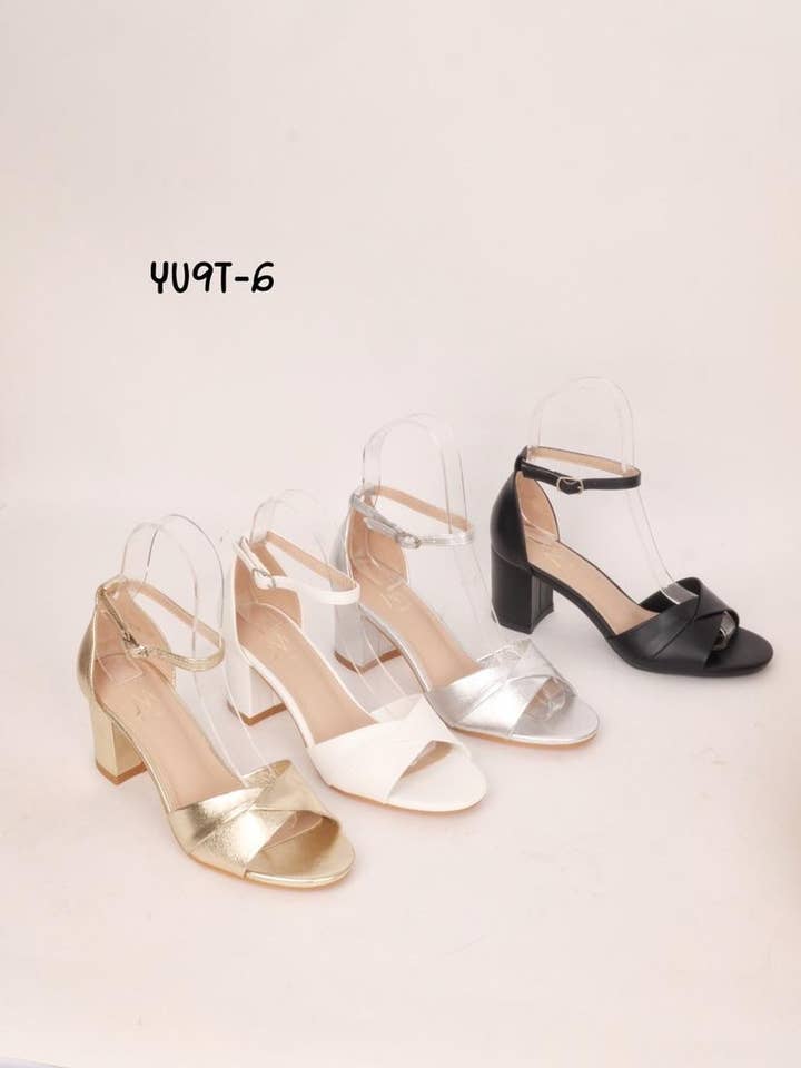 BELLICY / Cink-me - Wholesale Low Heels - Women's - YU9T-6, Open-toe heeled sandals with ankle strap0