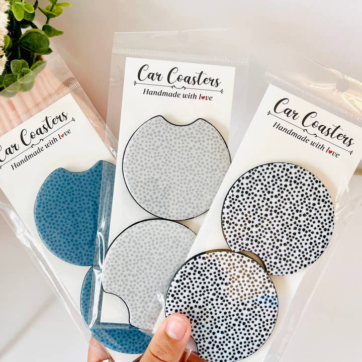 MarissaDDesigns - Wholesale Car Coaster - Women's - Dotted Neoprene Car Coasters – Trendy Cute Car Accessory22