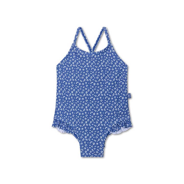 Swim Essentials – Engroshandel Badedragt - Børn – Swim Essentials | Leopard Blå Pige UV Badedragt