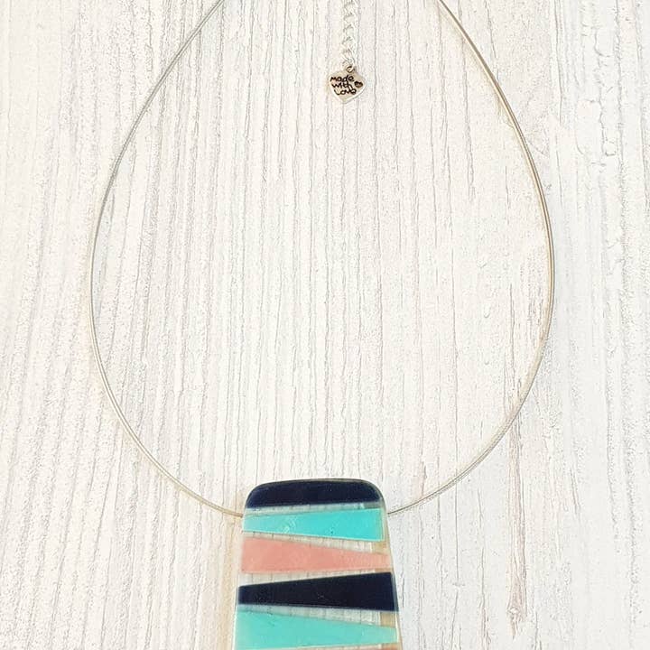 Capiz necklace short / pendant approx. 35x48mm / BG-0786 for wholesale by Gloria-Maris