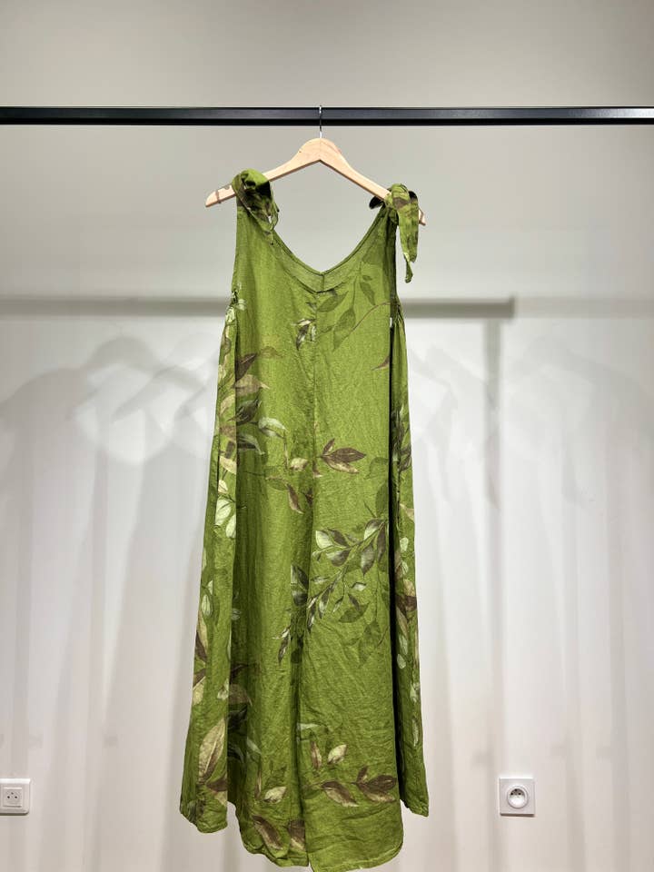 L'Emotion - Vendita all'ingrosso Tuta intera - Donna - Tuta in lino 100% con motivo floreale e spalline annodate11