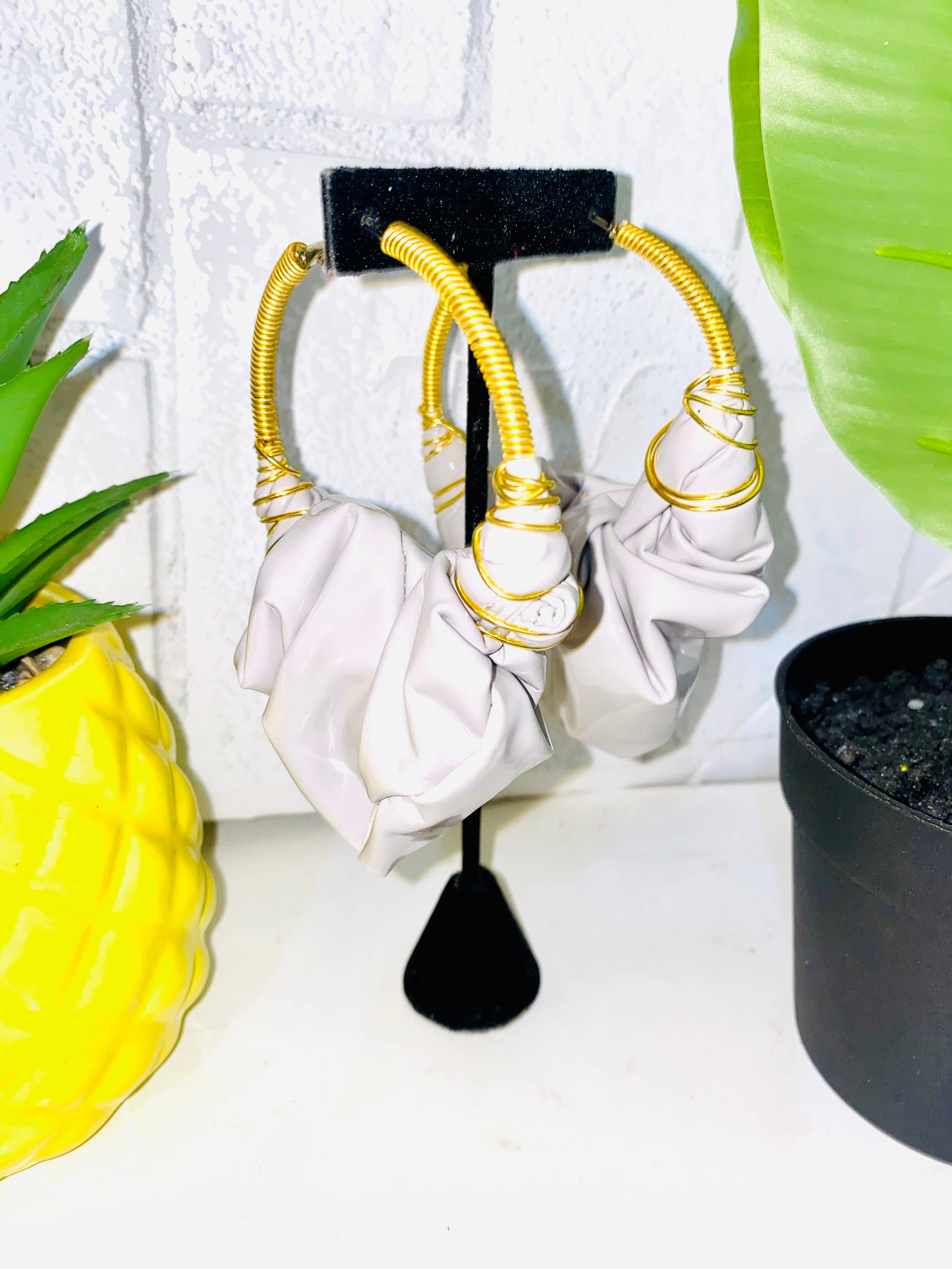 Burkinabae - Wholesale Hoop Earrings - Kabore Queen Hoops- Modern Grey (Spandex Material)