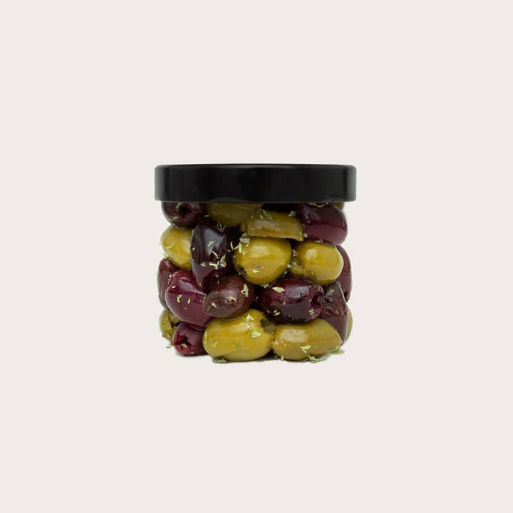 O.E.L. - Thalassa GmbH & Co. KG - Vendita all'ingrosso Olive - OElive mix variation 170 g - olive biologiche con marinata alle erbe1