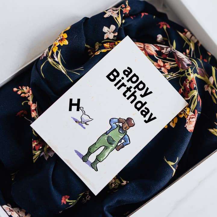 Aaron Millard Illustration – postal de parabéns por atacado – “Appy Birthday” - Cartão de Aniversário do Goose Thief Funny Gamer2