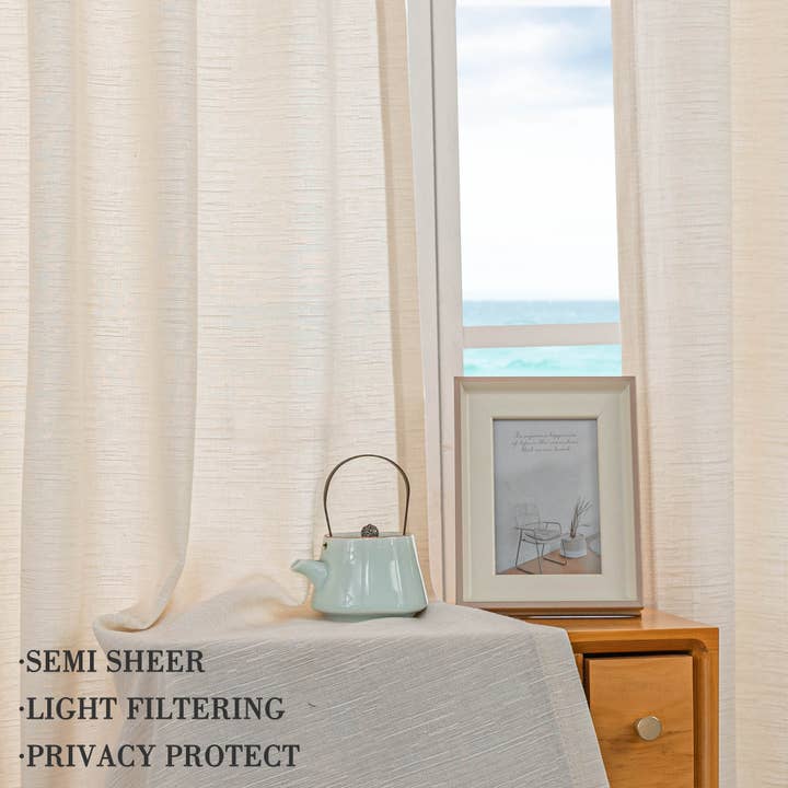 Awesome Home - Wholesale Curtain - Cotton Blend Light Filtering Back Tab Curtains (2 Panels)11