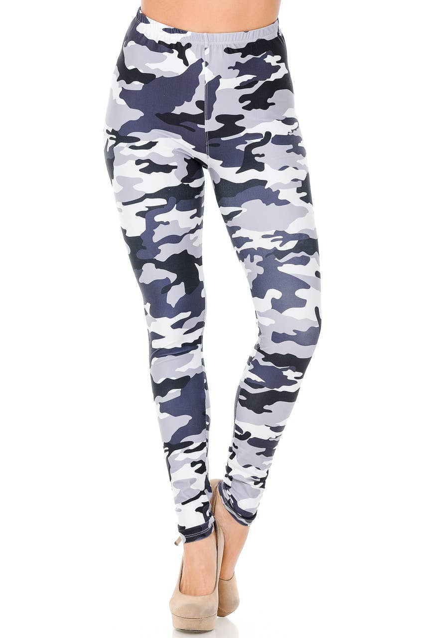 USA Fashion - Vente Legging tendance – femme - Legging de camouflage noir et blanc doux et crémeux6