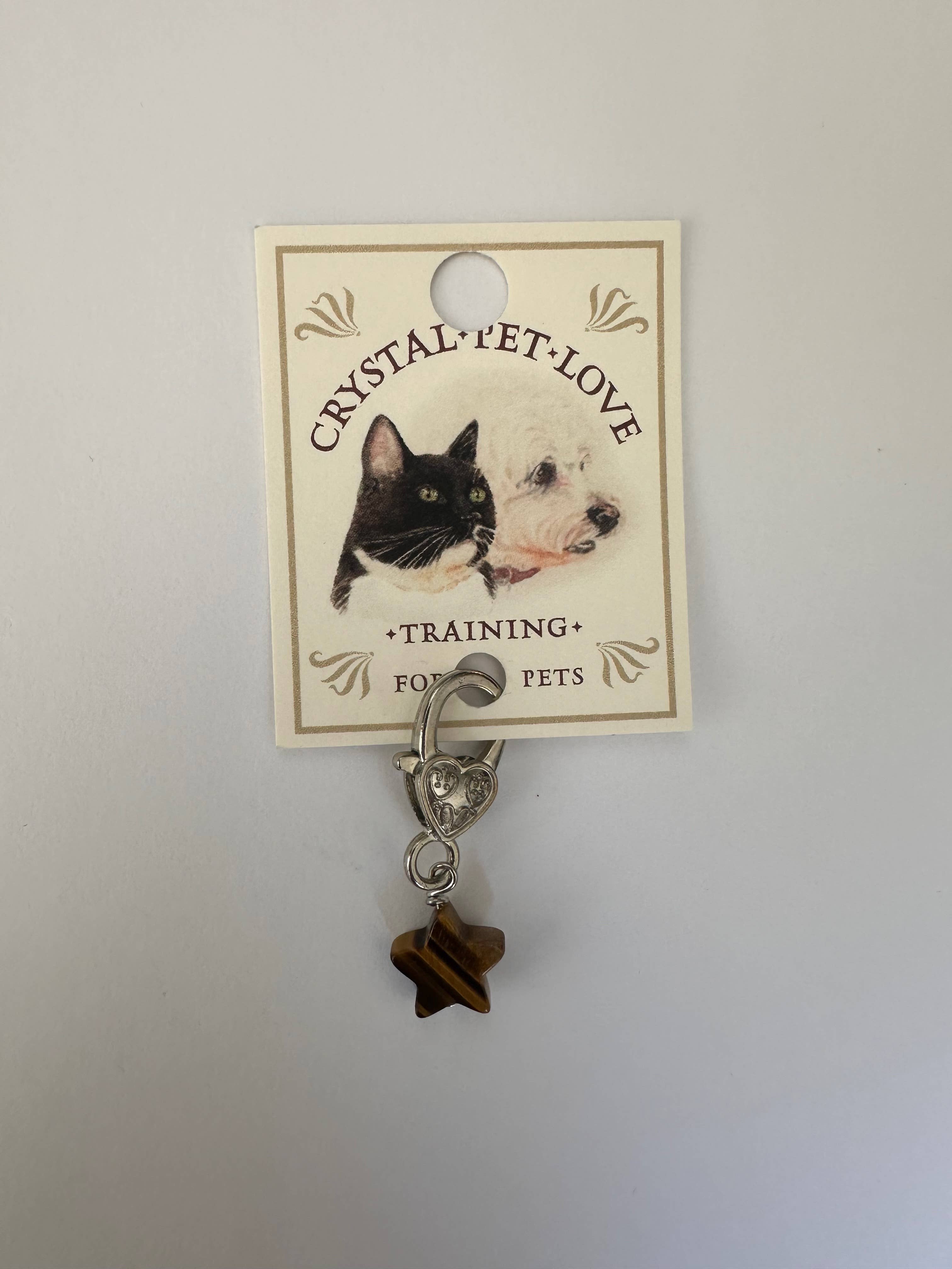Crystal Pet Love - Vente Breloque de collier – chat et chien - Pendentif Étoile Œil de Tigre pour Soutien Cristallin Holistique2