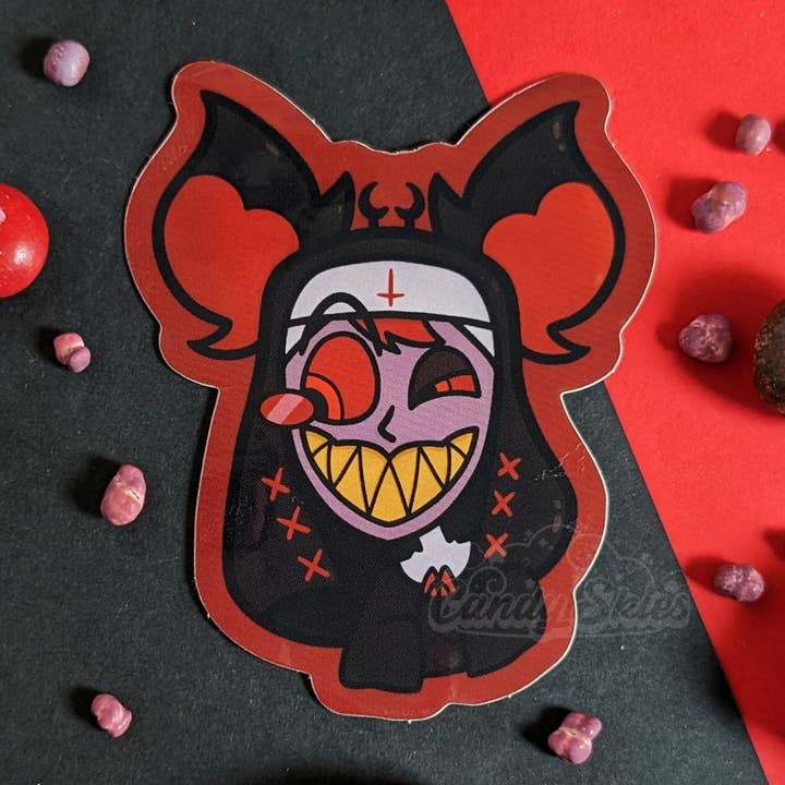 Faithful As a Nun Radio Demon Sticker for wholesale by Candy Skies