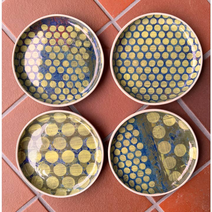 Round Plate 6.5" with Dots for wholesale by Sweet Air Studio