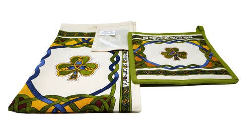Dublin Gift Company – Toalha de chá por atacado – Emblem Toalha de Chá & Porte Shamrock5