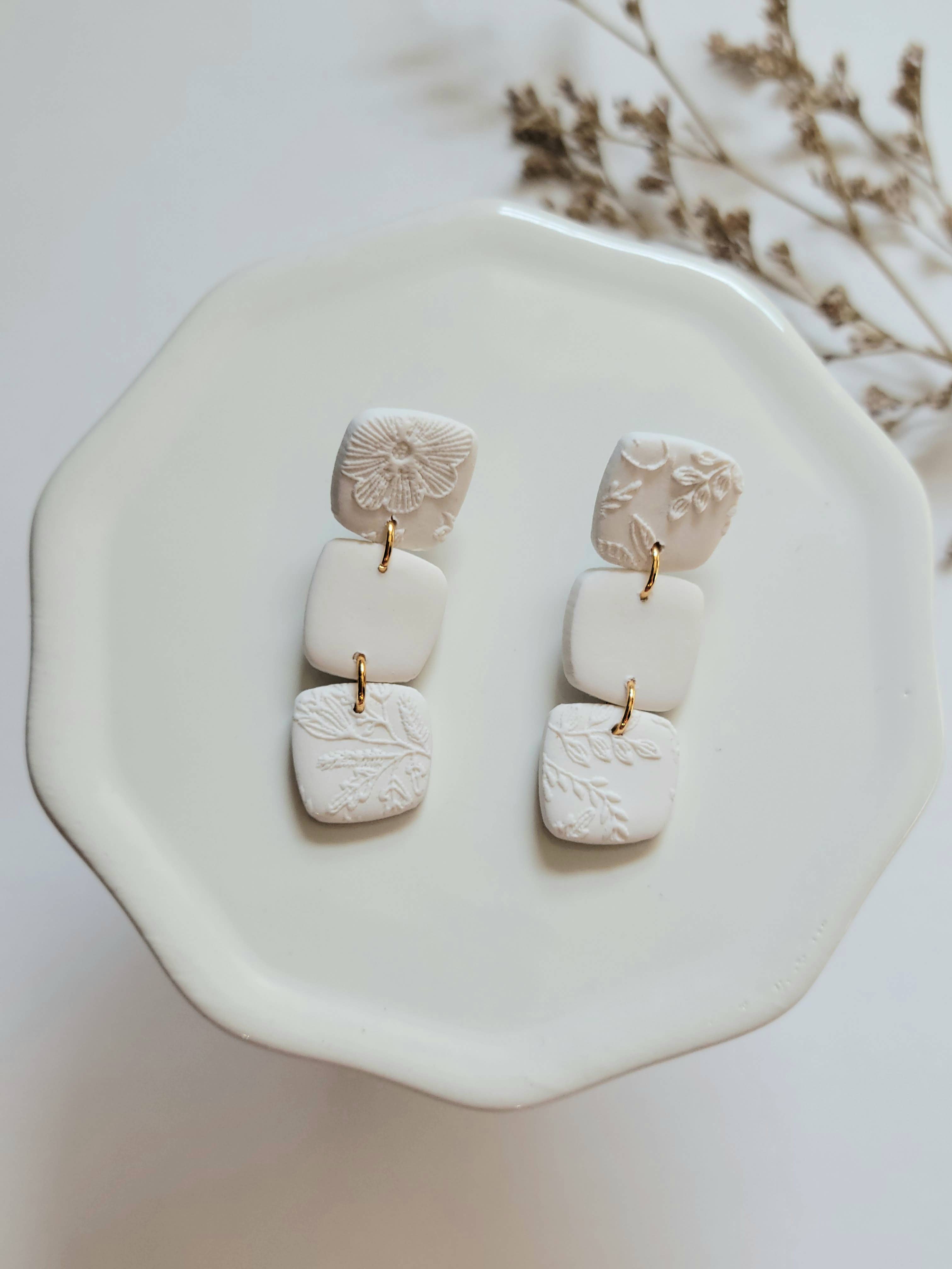 Harper Klay Co - Wholesale Dangle Earrings - The Triple Square Dangles- Polymer Clay Earrings3