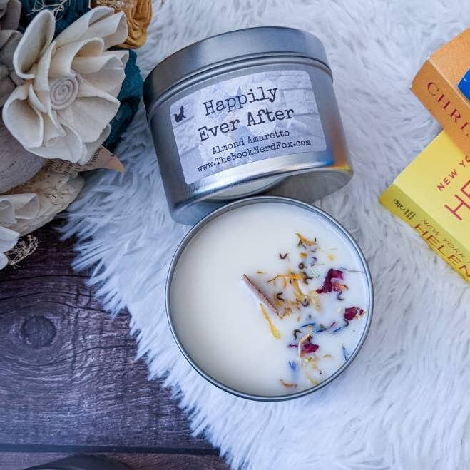 Happily Ever After - Almond Amaretto Soy Candle for wholesale by The Book Nerd Fox