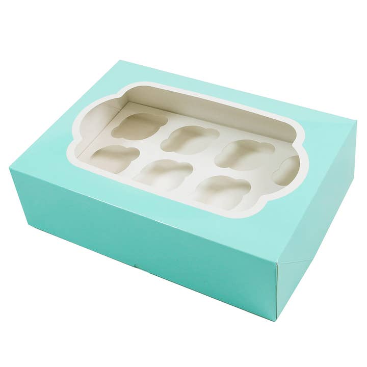 Global Sugar Art - Wholesale Cake Decorating Kit - Global Sugar Art Quarter Sheet Cake & Cupcake Box with Window and Cupcake Insert, Auto-Popup, 14 x 10 x 4 Inches, 5 Count14