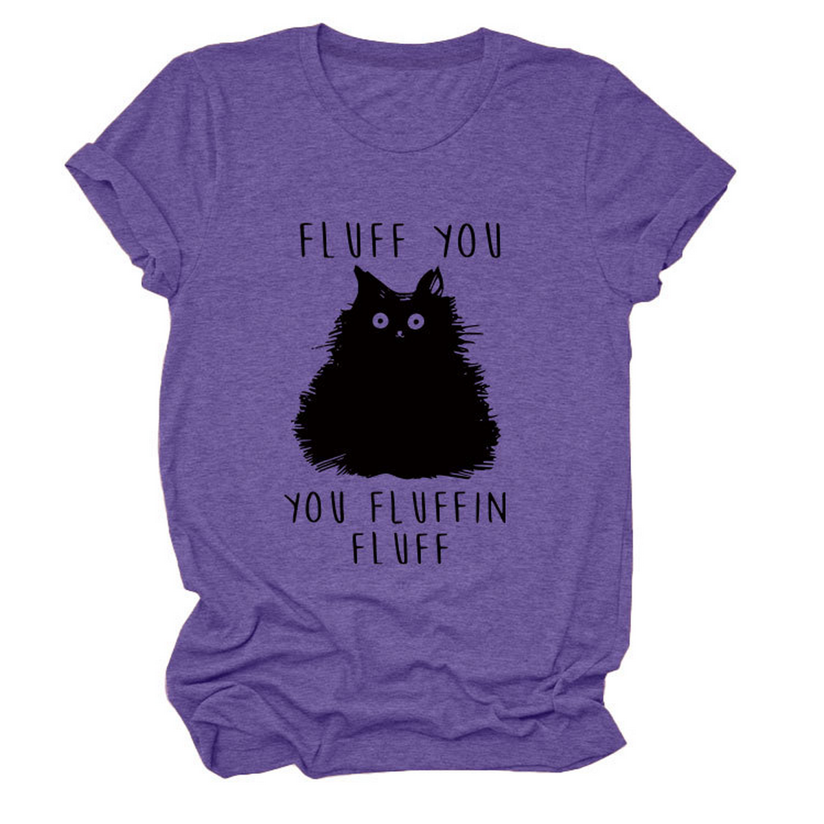 ACCITY - Wholesale Screen Printed T-Shirt - Women's - Women’s Graphic Tee – Fluff You Cat Print_CWTTSL051019